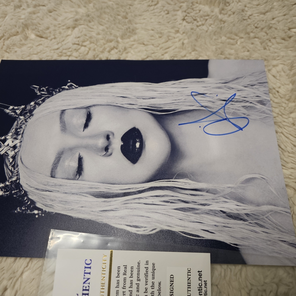 Autographed ChristinaAguilera Black and White Portrait Print With COA